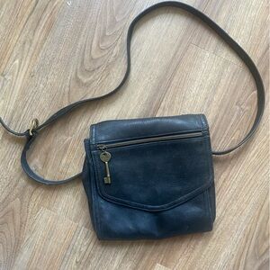 Fossil crossbody genuine leather flap bag